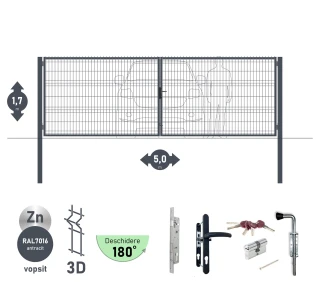 Ворота OPTIMA 3D H-1,7м L-5,0м (D100) RAL7016