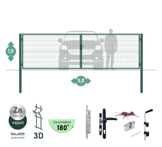 Ворота OPTIMA 3D H-1,5м L-5,0м (D100) RAL6005