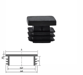 Заглушка пластиковая квадратная внутренняя для трубы 15х15 мм черная