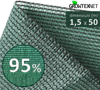 Сетка затеняющая, зеленая, 95% H-1,5м L-50м