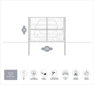 Ворота OPTIMA 3D H-1,8м L-2,5м (D100) RAL7040