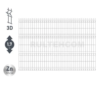 Панель для забора оцинкованная SECURIT D-4,4 H-1,7м L-2,5м