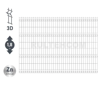 Панель для забора оцинкованная SECURIT D-4,4 H-1,8м L-2,5м