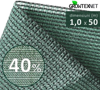 Сетка затеняющая, зеленая, 40% H-1м L-50м