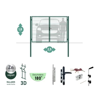 Ворота OPTIMA 3D H-1,8м L-2,5м (D80) RAL7040 - image thumb 3