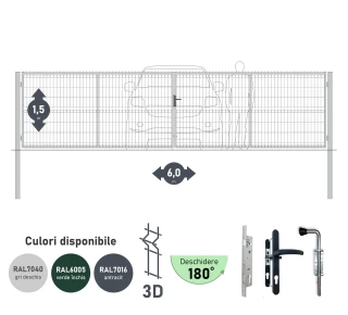 Ворота OPTIMA 3D H-1,5м L-6,0м (D100) RAL7040 - image thumb 2