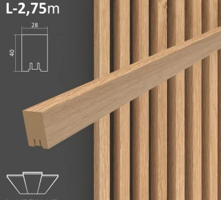 Декоративная рейка 28х40х2750мм - Дуб Галиция