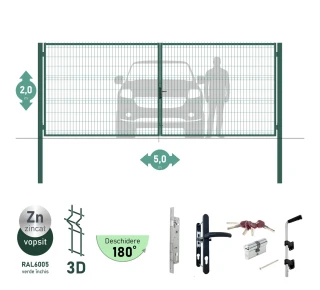 Ворота OPTIMA 3D H-2,0м L-5,0м (D100) RAL6005