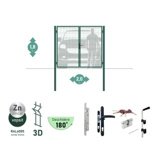 Ворота OPTIMA 3D H-1,8м L-2,0м (D80) RAL7040 - image thumb 3