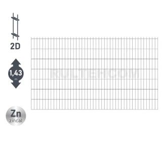 Панель для забора оцинкованная DUOS H-1,43м L-2,5м