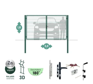 Ворота OPTIMA 3D H-1,8м L-3,0м (D100) RAL6005